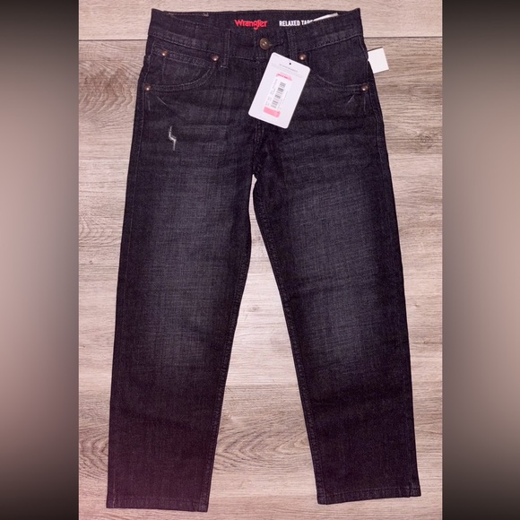 Wrangler Boy’s Black Tapered Jeans - Picture 4 of 5